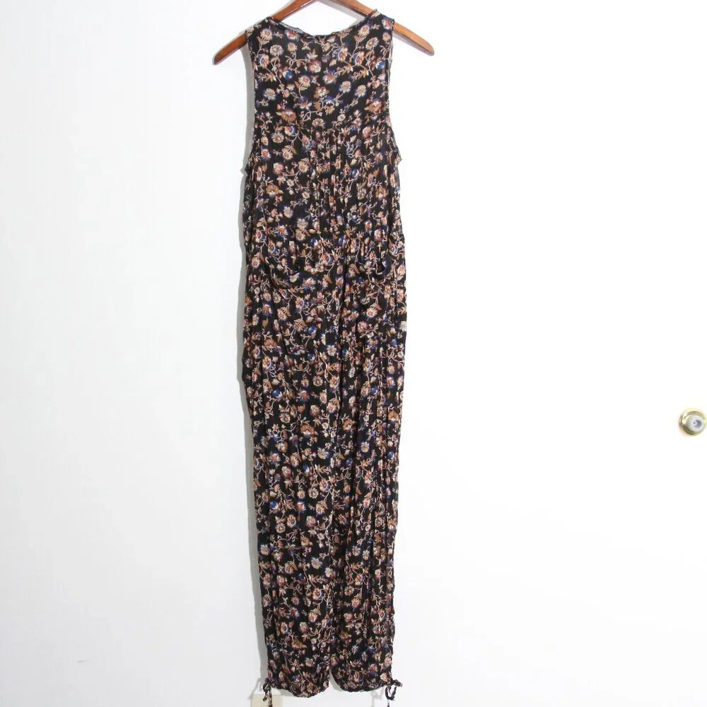NWT Free People Samara Floral Tapered Jumpsuit Button Front Sleeveless Sz Small